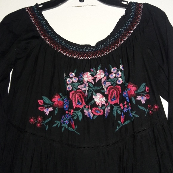 Free People Embroidered OTS Mini Dress - Picture 4 of 7